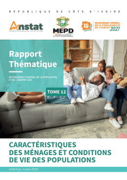 Couverture de Analyses_Thématiques_Tome 12_Caractéristiques_des ménages_et_conditions_de_vie_des_populations