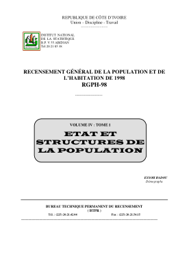 Couverture de A.Tome 01 Etat et structure de la population