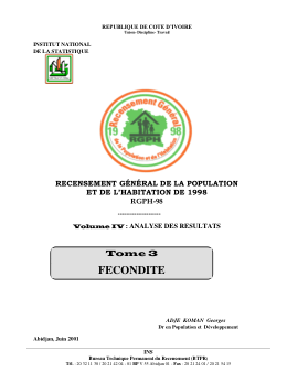 Couverture de A.Tome 03 fécondité et besoin de planification familiale