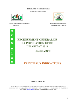 Couverture de PRINCIPAUX INDICATEURS_version définitive
